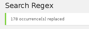 Search Regex – 178 Stellen wurden ersetzt