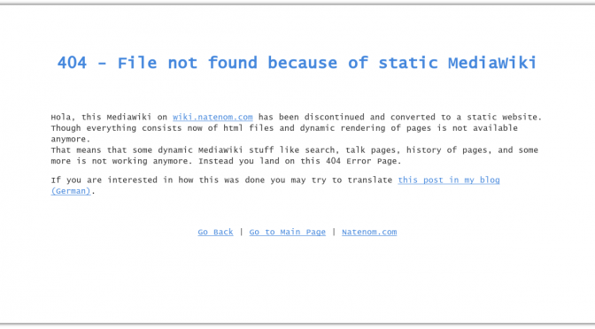 Eine richtige 404 Fehlerseite für mein stillgelegtes, statisches wiki.natenom.com