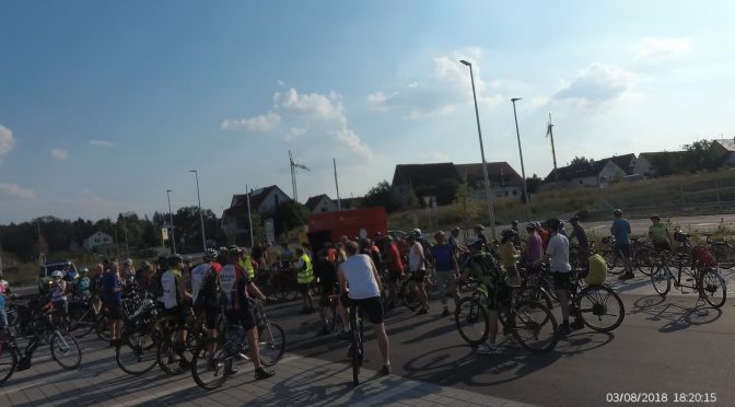 Bericht über die Fahrrad-Demo für den Bau eines Radwegs zwischen Perouse und Malmsheim am 3. August 2018